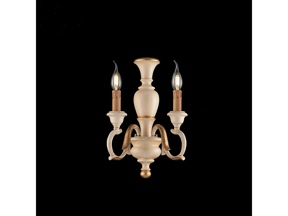 Aplique Fiorenza en madera marfil y pan de oro 2 luces .18 P.16 BL172-AP2-AV