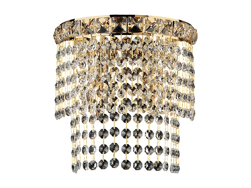 Wagner - Appliqué in ijzer en goudmessing met strass-steentjes 2 lampjes .14 - P.21 - BL266-AP2-OR