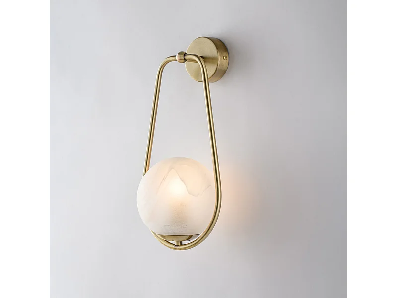 Aplique de pared Afrodita de hierro bronceado, 1 luz, esfera dm.14,16 d.19 BL286-AP1-BRZ