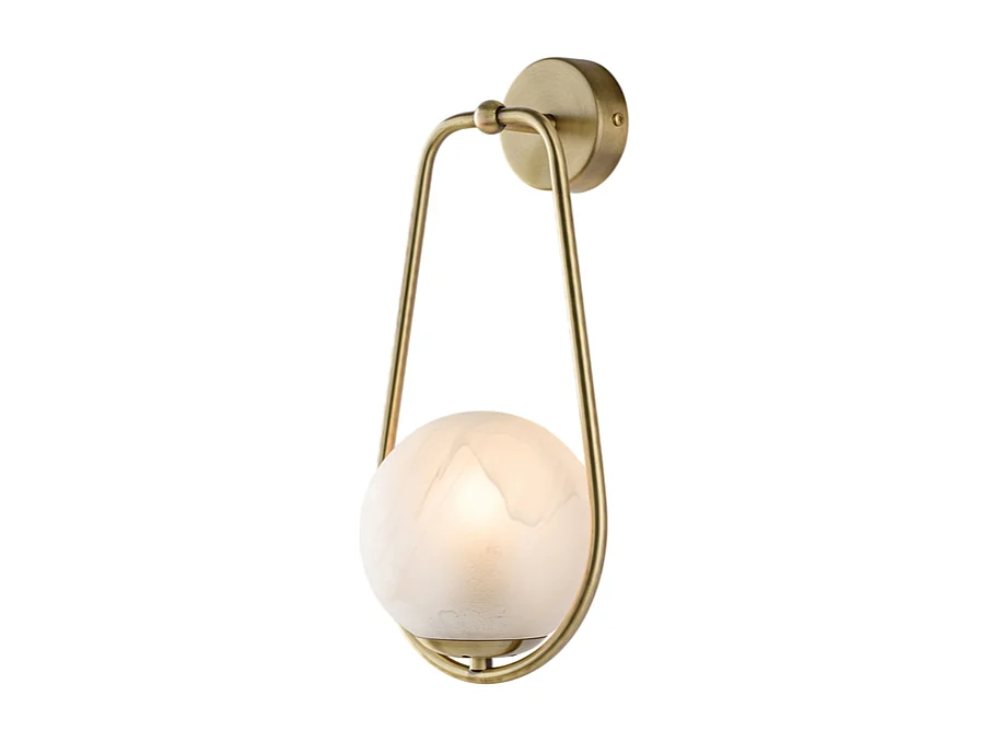 Afrodite - 1 lichts gebronsde ijzeren wandlamp met bol dm.14.16 - P.19 - BL286-AP1-BRZ