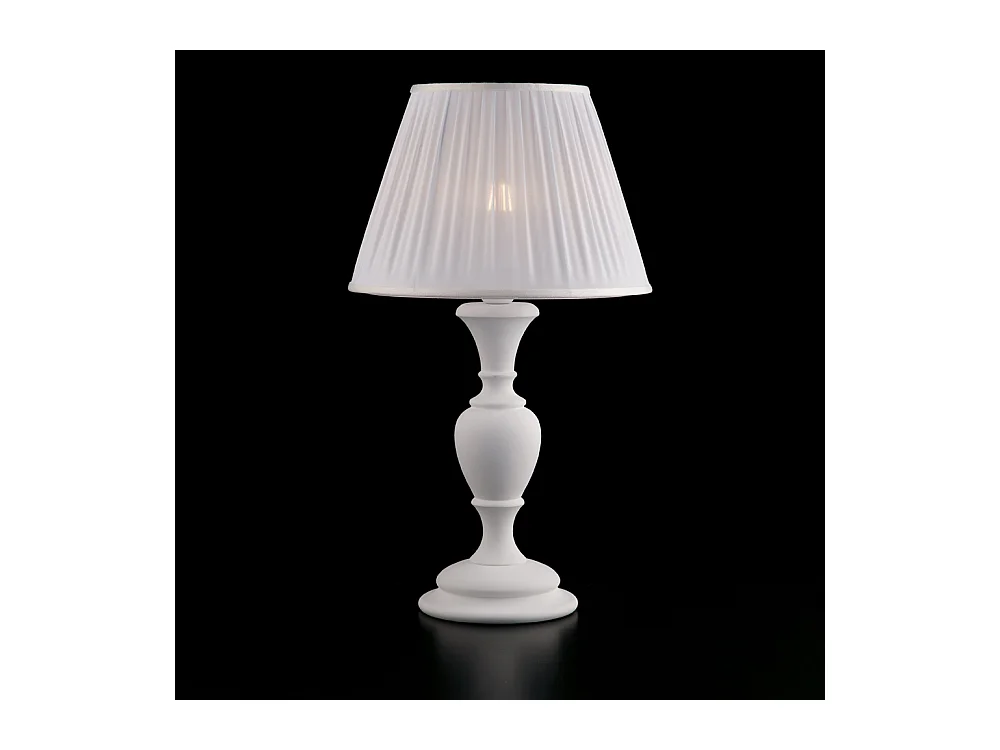 Fiorenza Lampe Shabby en bois blanc 1 lumière avec abat-jour dm.35 H.62 d.35 BL172-LM-BCO