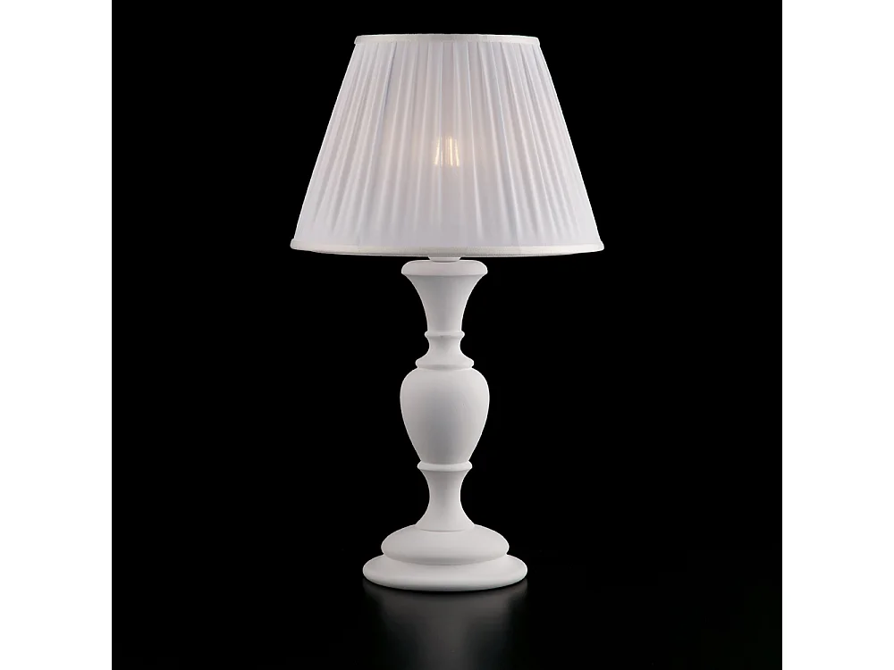 Fiorenza Lampe Shabby en bois blanc 1 lumière avec abat-jour dm.35 H.62 d.35 BL172-LM-BCO