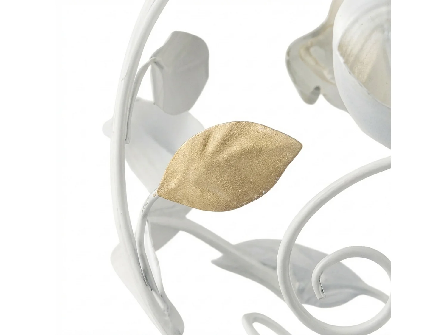 Bonetti Illumina -  Cesto - Shabby-Kronleuchter aus weiß lackiertem Eisen 1 Licht 112 - Ø33 - BL274-1-BCO