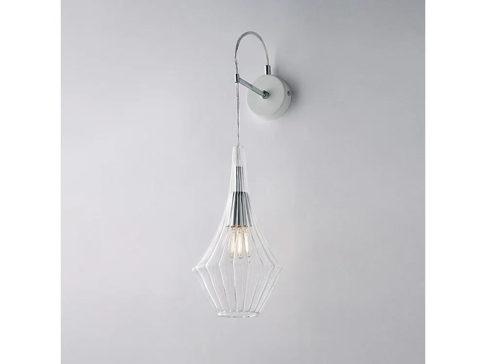 Zeus Iron wall lamp with clear Pyrex glass 1 light .14 P.21 BL270-AP1-TR