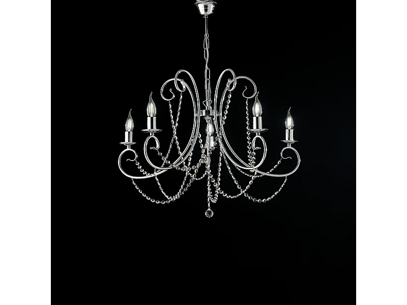 Magda - Kronleuchter aus verchromtem Eisen 5 Lichter 115 - Ø68 - BL146-5-CR