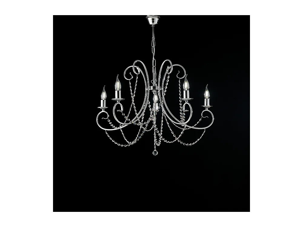 Magda Lustre en fer chromé 5 lumières 115 d.68 BL146-5-CR