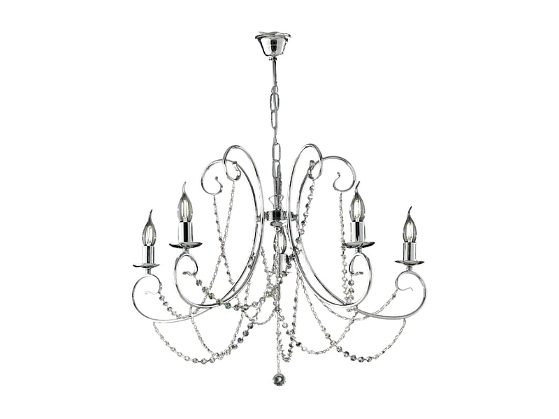 Magda Lustre en fer chromé 5 lumières 115 d.68 BL146-5-CR
