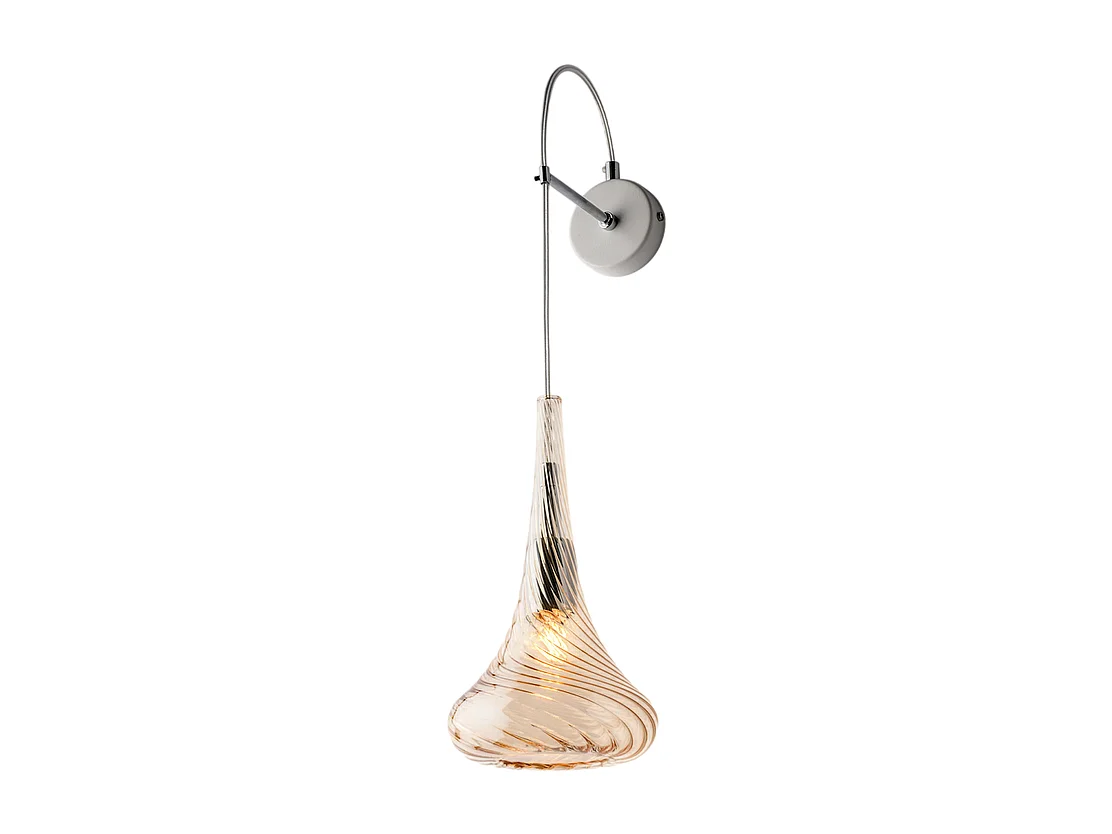 Nemesi - IJzeren wandlamp met amber pyrex glas 1 lichts .14 - P.21 - BL280-AP1-AM