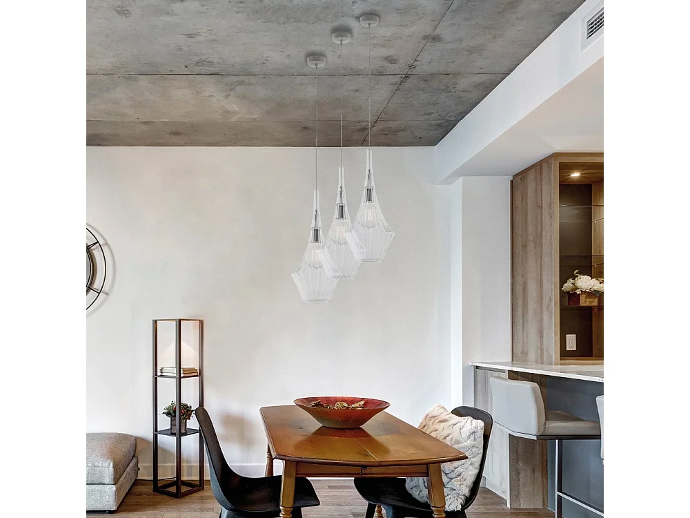 Zeus - IJzeren ophanging met transparant pyrex glas 1 lichts 150 - Ø20 - BL270-S1-TR