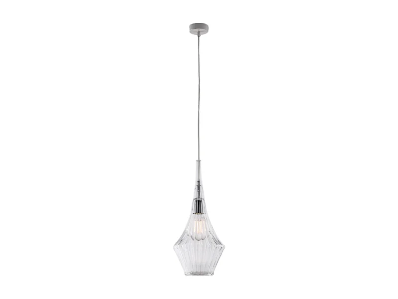 Zeus Suspension Iron avec verre pyrex transparent 1 lumière 150 d.20 BL270-S1-TR