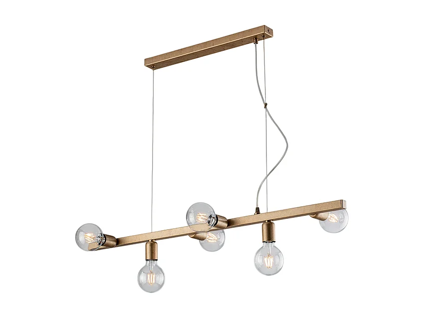 Fabian - Hanglamp in zwart en goudgelakt ijzer 6 lichts L.101 X 16 - BL293-6-OR