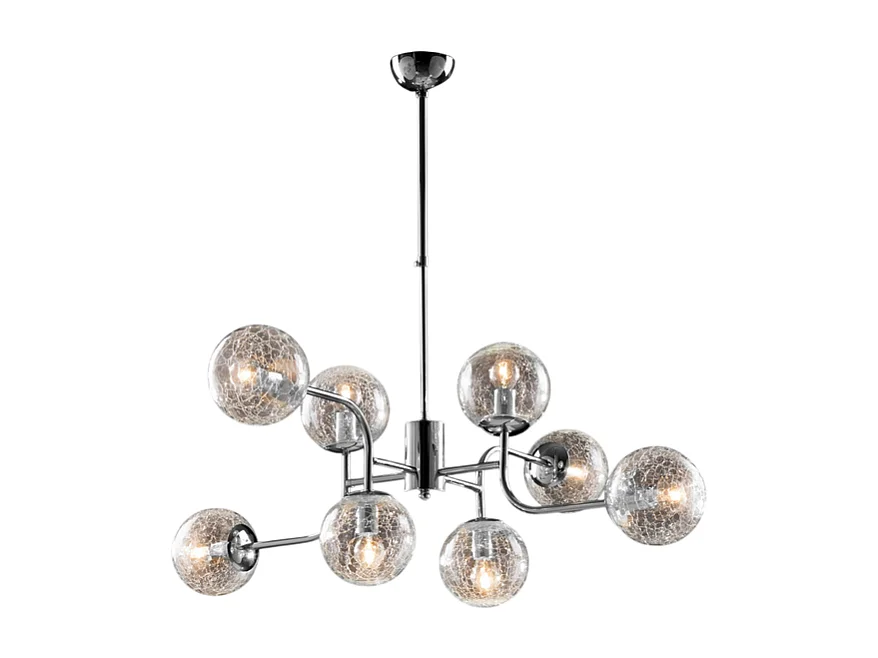 Ikarus Suspension en fer chromé poli 8 lumières X 93 d.93 BL213-8-CR