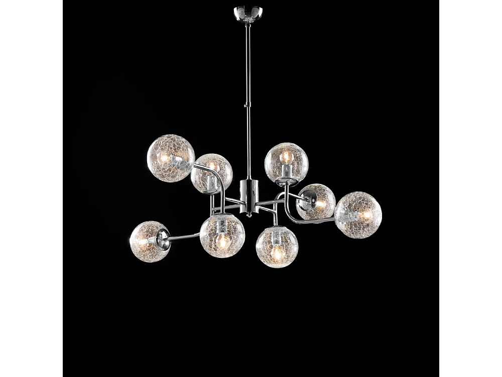 Lampadario Moderno Ikarus Metallo Cromo 8 Luci E14