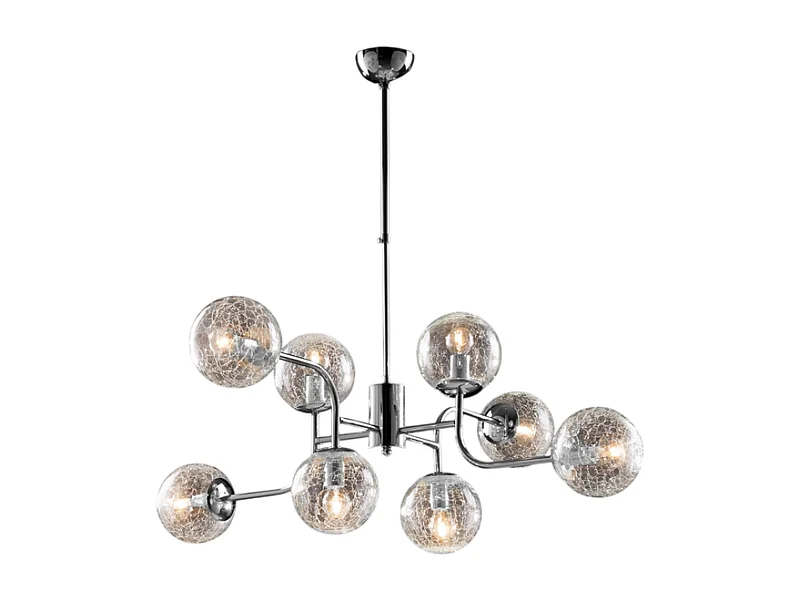 Ikarus Suspension en fer chromé poli 8 lumières X 93 d.93 BL213-8-CR
