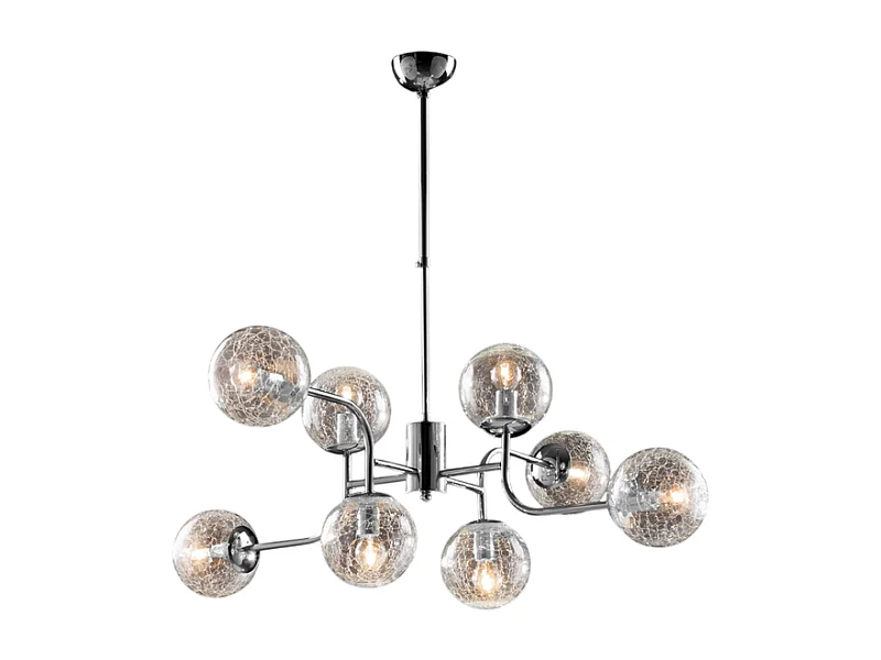 Ikarus - Gepolijst chroom ijzeren ophanging 8 lichts X 93 - Ø93 - BL213-8-CR