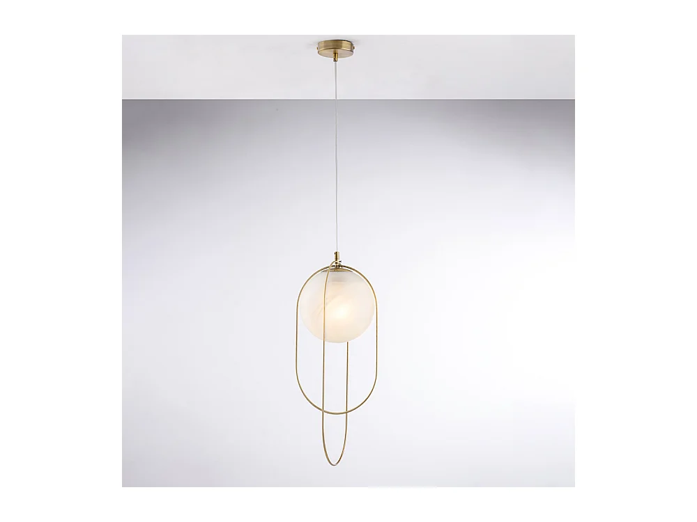 Erik Suspension en fer chromé noir 1 lumière avec sphère dm.20 156 d.23 BL277-S1-BRZ