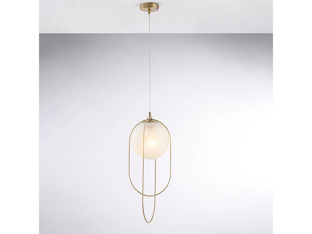 Erik Suspension en fer chromé noir 1 lumière avec sphère dm.20 156 d.23 BL277-S1-BRZ