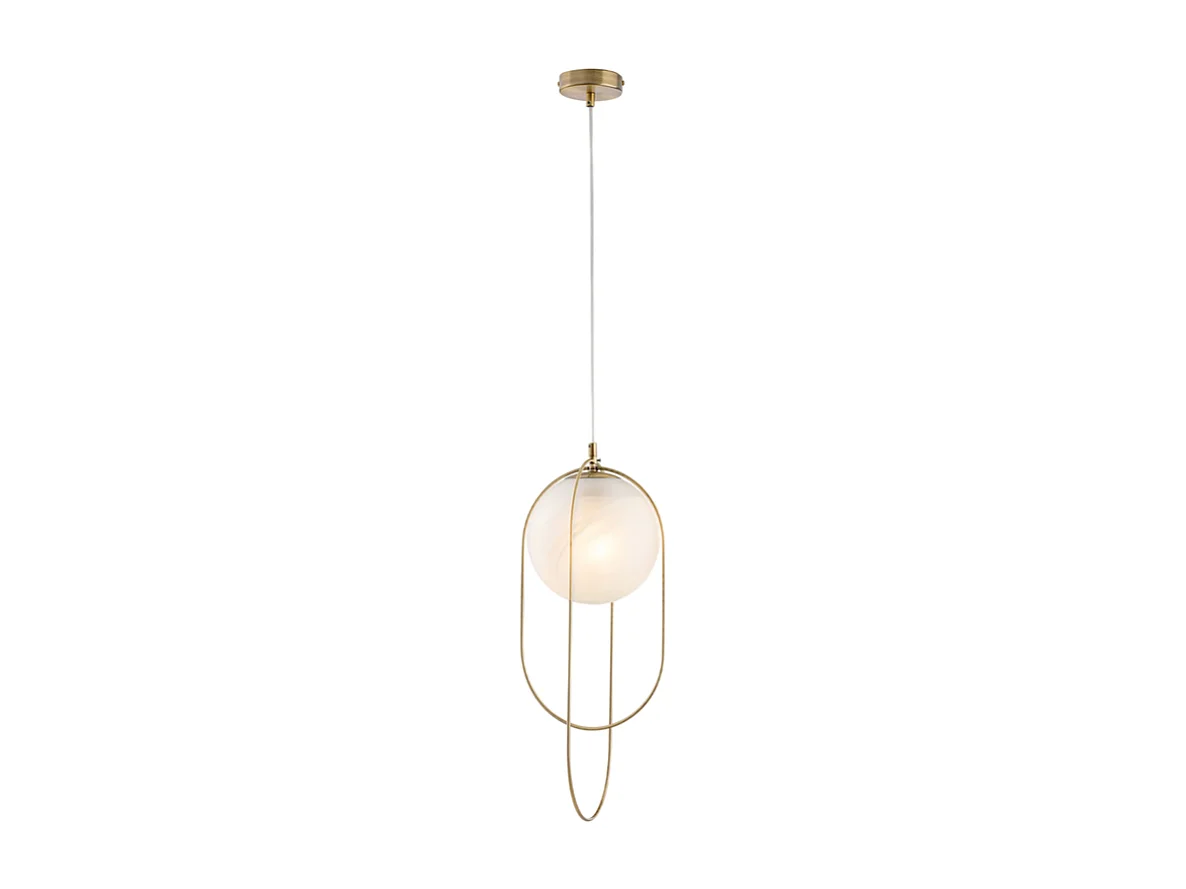 Erik - Suspensão em ferro cromado preto 1 luz com esfera dm.20 156 - Ø23 - BL277-S1-BRZ