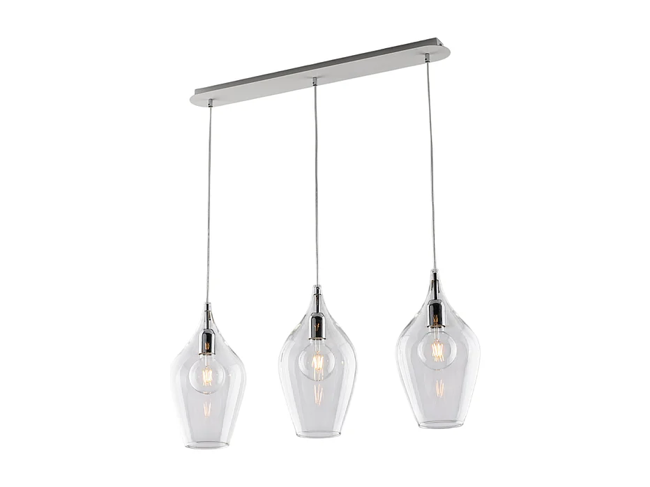 Ares Rail en fer avec verre pyrex transparent 3 lumières L.75 X 10 BL273-BIN3-TR
