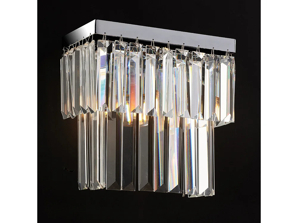 Amadeus - Kinkiet z mosiądzu i chromowanego żelaza z kryształkami 2 lampy .23 - P.16 - BL262-AP2-CR