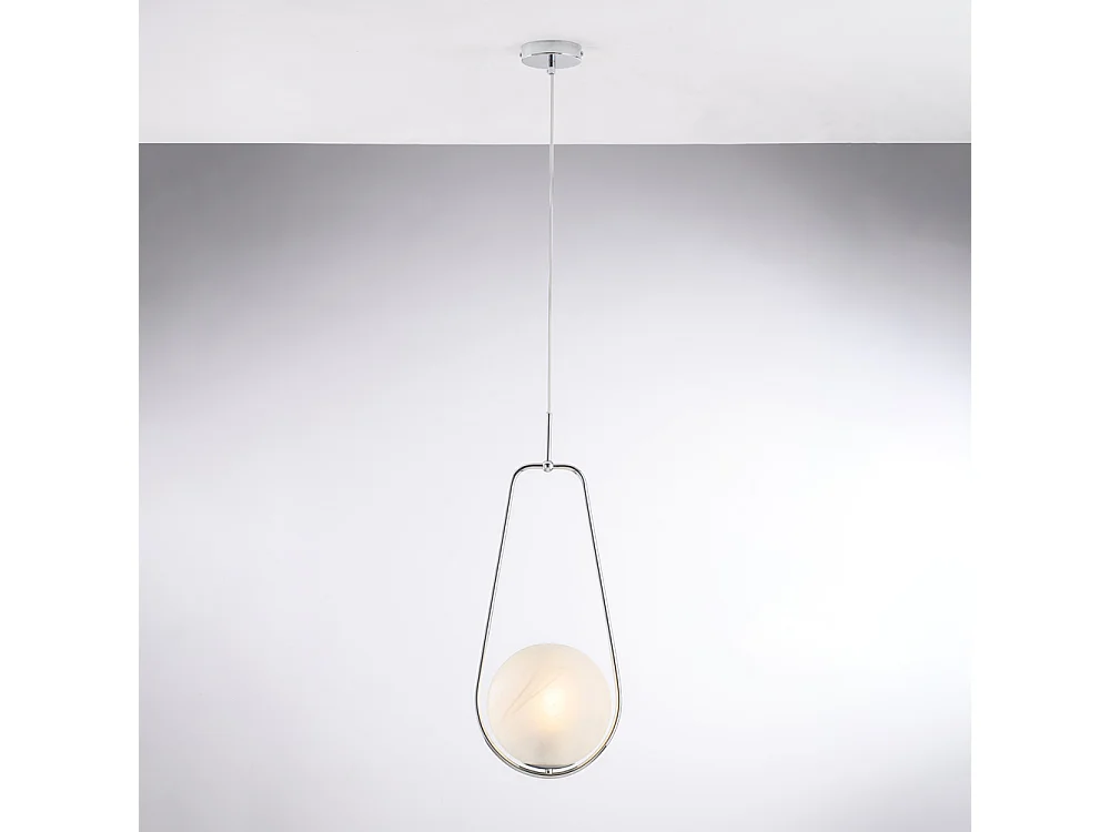 Afrodite pendellampe i forkromet jern 1 lys med kugle dim.20 159 Ø24 BL286-S1-CR