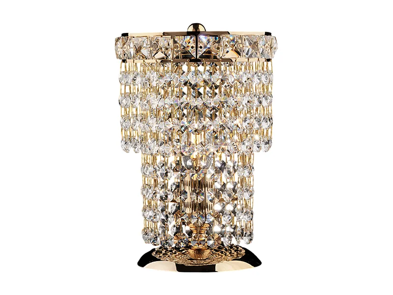 Wagner - Tischlampe aus Eisen und goldenem Messing mit Strasssteinen 1 Licht H.24 - Ø16 - BL266-LT-OR