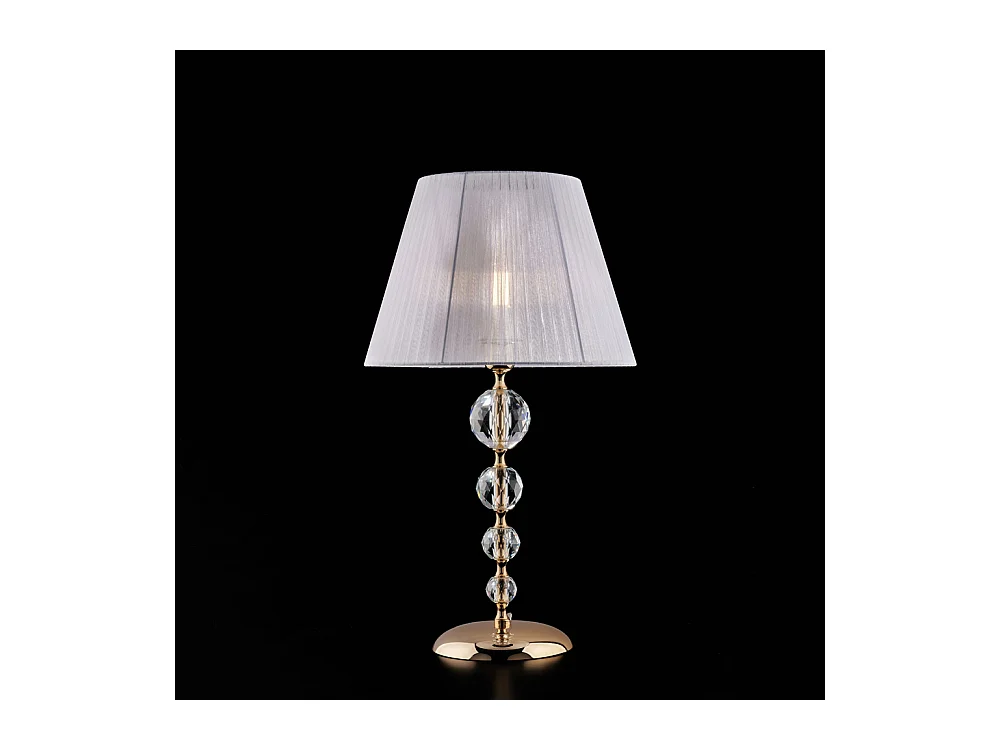 Bonetti Illumina -  Ruben - Lampe aus goldenem Eisen und Kristall 1 Licht mit Lampenschirm H.61 - Ø35 - BL267-LM-OR