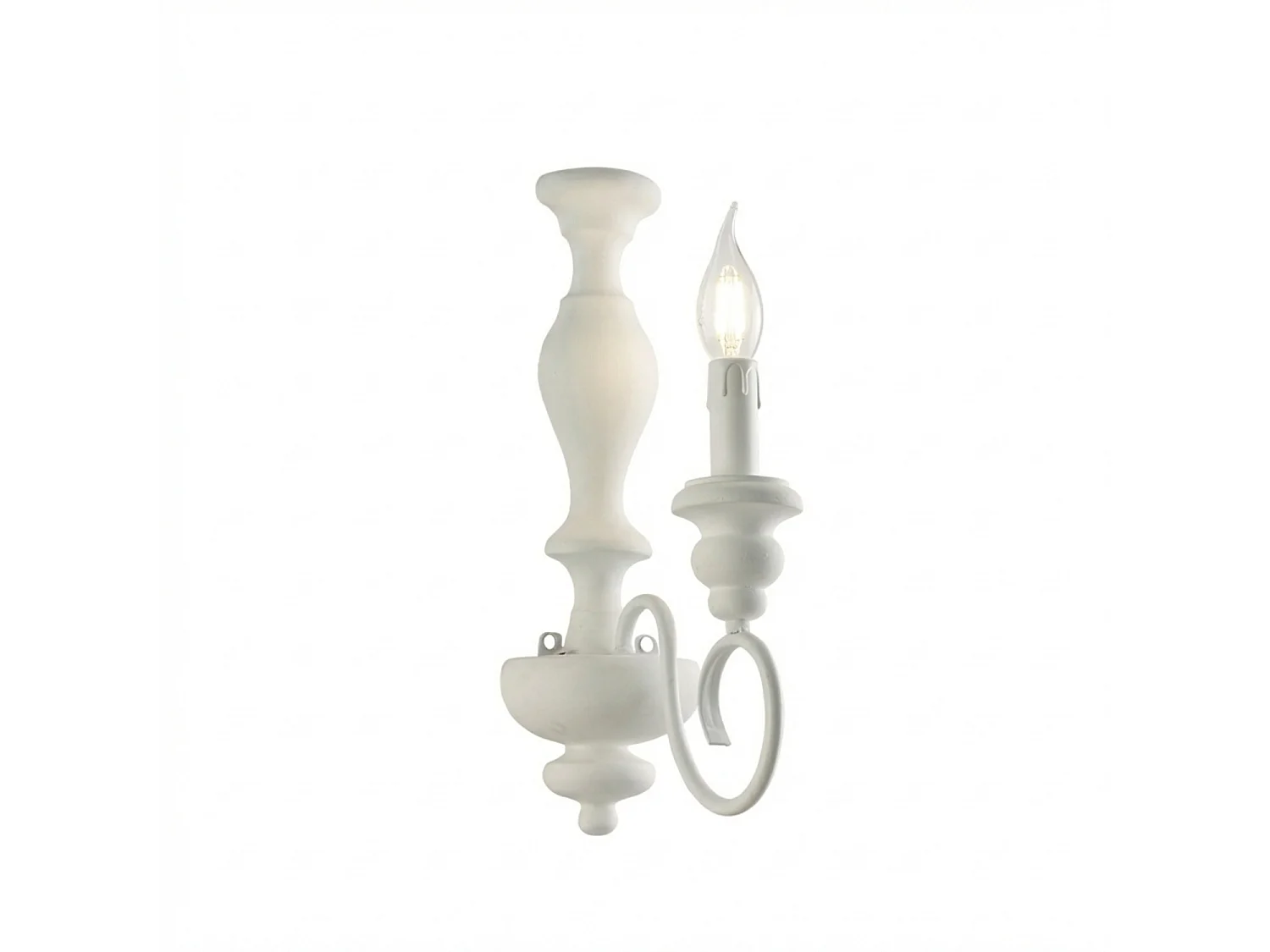 Cascina Applique en bois et fer laqué blanc shabby 1 lumière .13 P.21 BL265-AP1-BCO