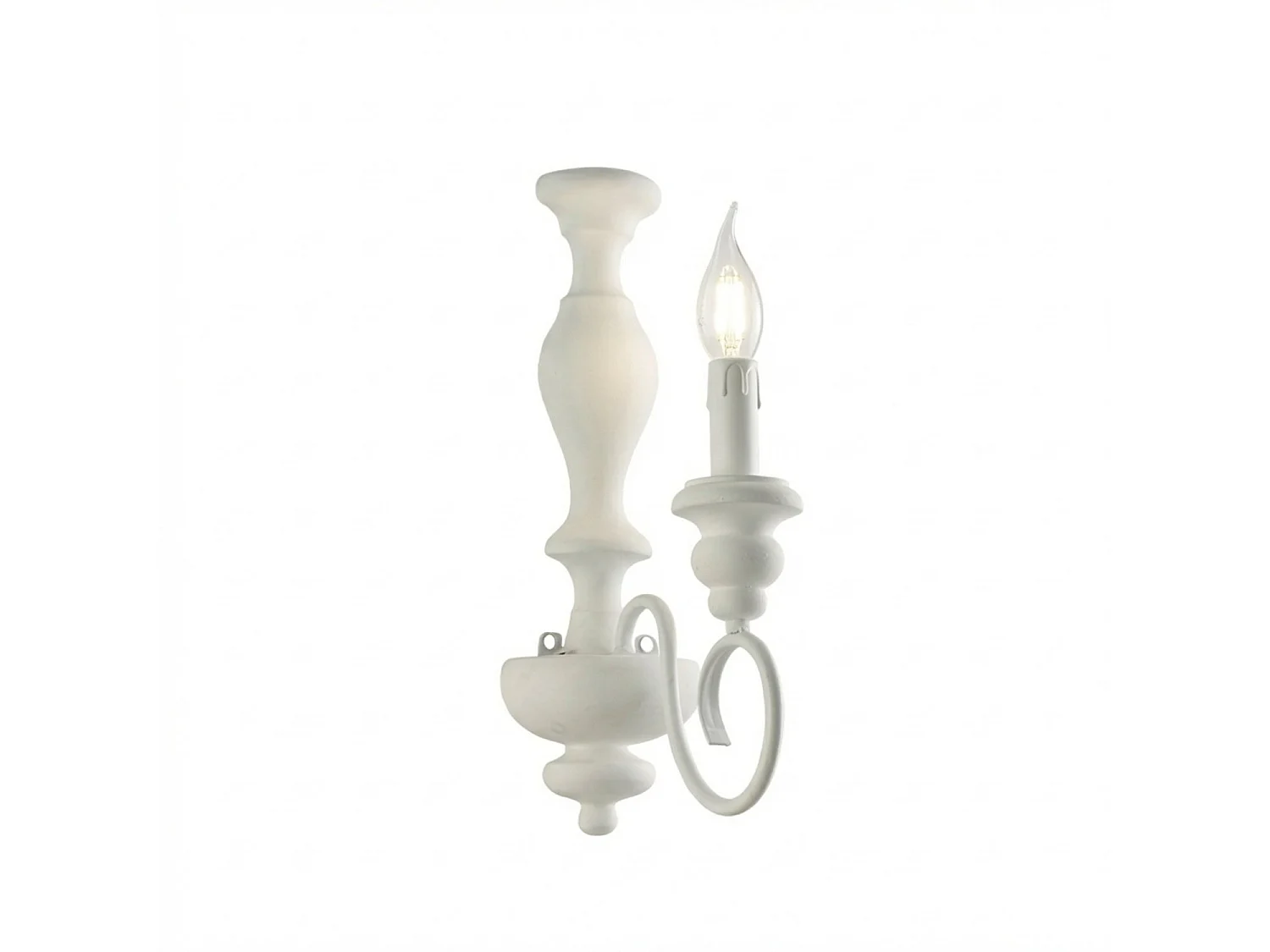 Cascina Applique en bois et fer laqué blanc shabby 1 lumière .13 P.21 BL265-AP1-BCO