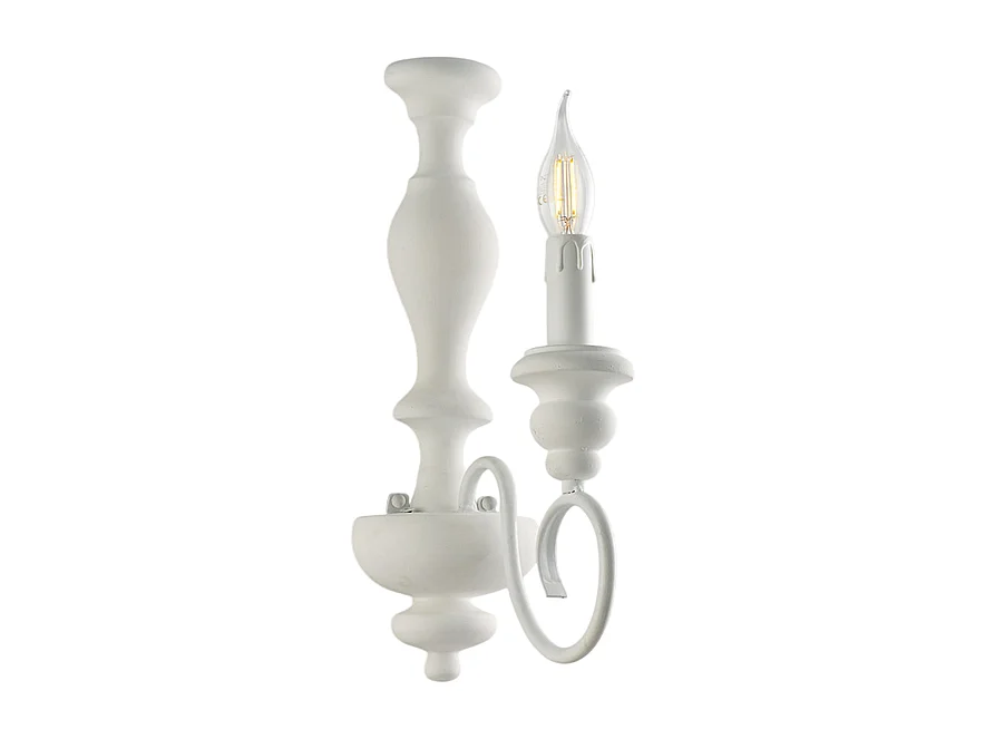 Cascina Applique in legno e ferro laccato bianco shabby 1 luce .13 P.21 BL265-AP1-BCO