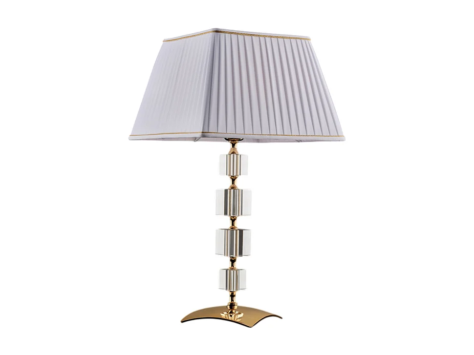 Bonetti Illumina -  Franz - Lampe aus goldenem Eisen und Kristall 1 Licht mit Lampenschirm H.59 - Ø30 - BL275-LM-OR