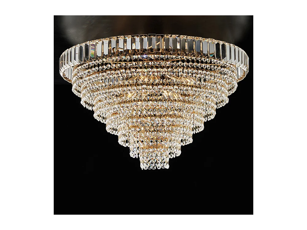 Vladimir Plafonnier en fer et laiton doré avec strass 8 lumières H.43 d.62 BL263-PL8-OR