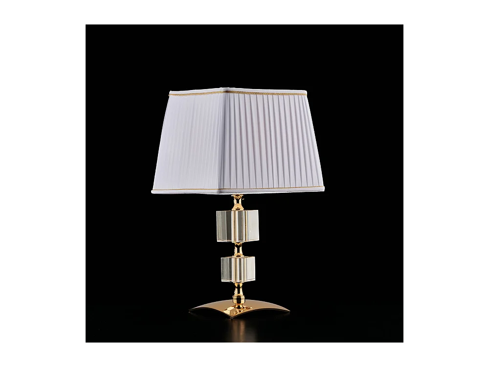 Franz - Tischlampe aus goldenem Eisen und Kristall 1 Licht mit Lampenschirm H.36 - Ø20 - BL275-LT-OR