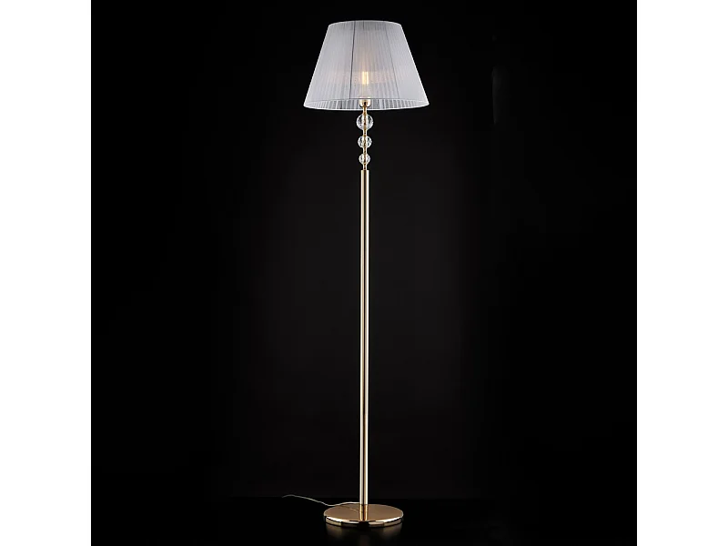 Ruben Lampadaire doré et cristal 1 lumière avec abat-jour dm.45.180 d.45 BL267-PH-OR