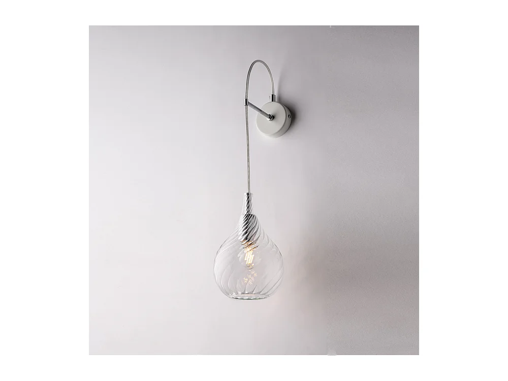 Bonetti Illumina -  Pluvia - Wandleuchte aus Eisen mit transparentem Pyrexglas 1 Licht .14 - P.21 - BL264-AP1-TR