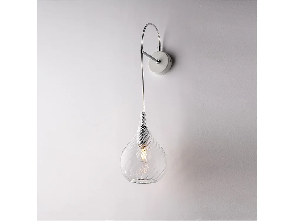 Pluvia Iron wall lamp with transparent pyrex glass 1 light .14 P.21 BL264-AP1-TR