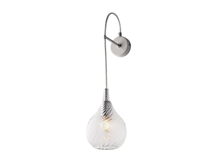 Pluvia - IJzeren wandlamp met transparant pyrex glas 1 lichts .14 - P.21 - BL264-AP1-TR