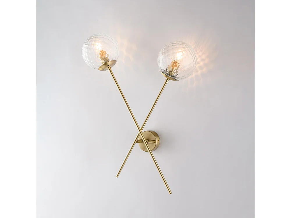 Demetra Brushed bronze iron wall lamp 2 lights .33 P.18 BL279-AP2-BRZ