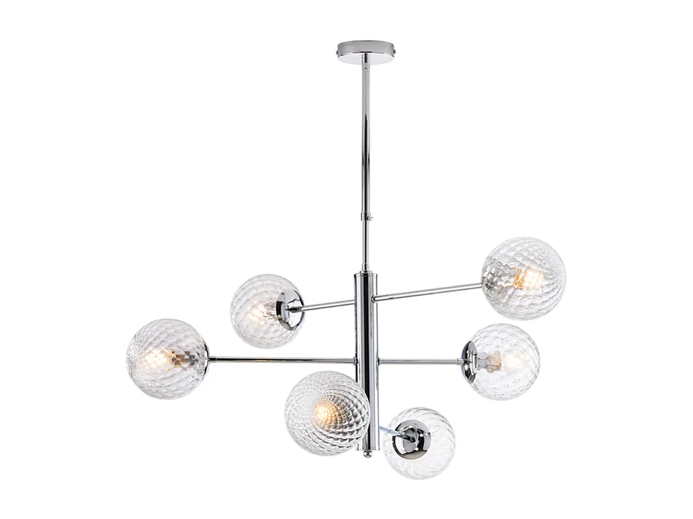 Demetra Suspension en fer chromé poli 6 lumières X 97 d.73 BL279-6-CR