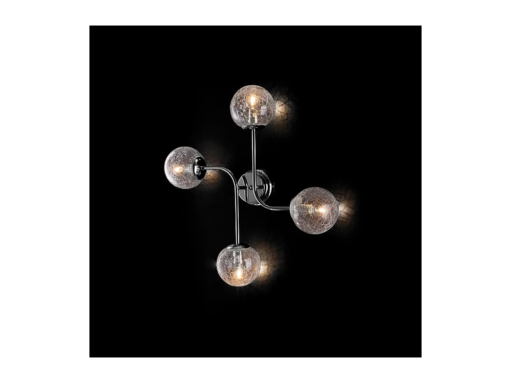 Bonetti Illumina -  Ikarus – Deckenleuchte aus poliertem Chrom-Eisen, 4 Lichter, L. 63 x 59 – BL213-PL4-CR