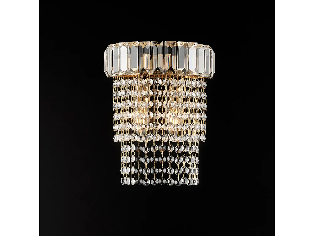 Vladimir - Applikation aus Eisen und goldenem Messing mit Strasssteinen 2 Lichter .22 - P.14 - BL263-AP2-OR