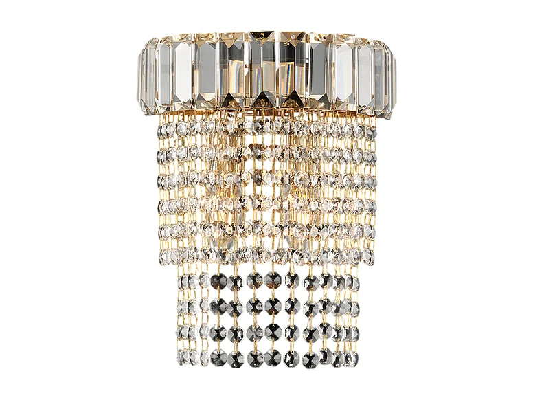 Vladimir Applique in ferro e ottone dorato con strass 2 luci .22 P.14 BL263-AP2-OR