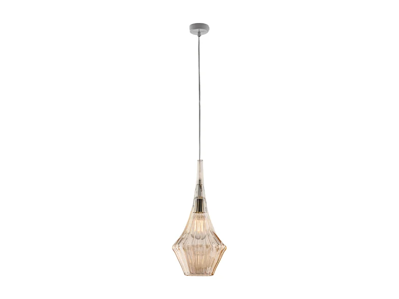 Zeus Suspension Iron avec verre pyrex ambré 1 lumière 150 d.20 BL270-S1-AM