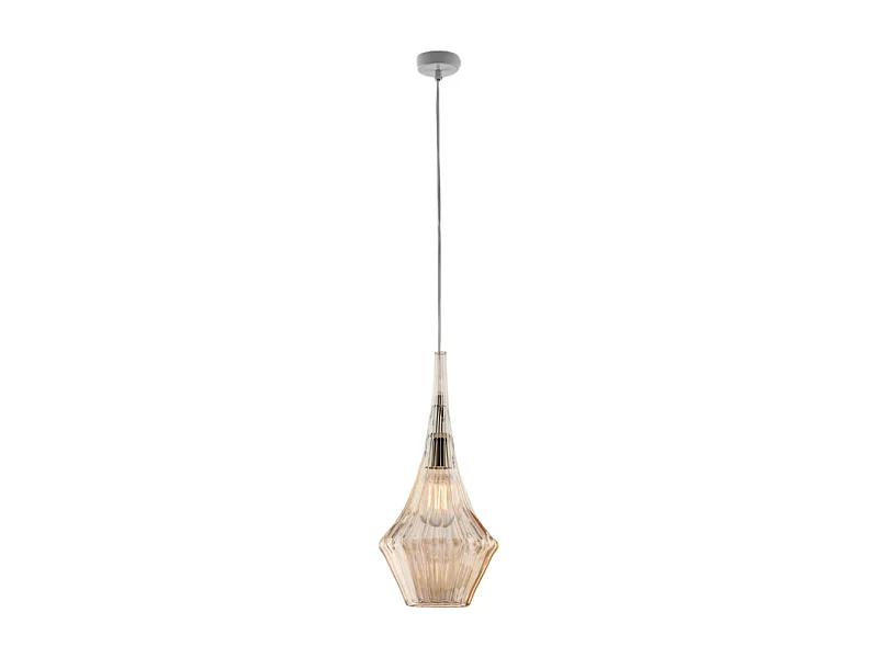Zeus Suspension Iron avec verre pyrex ambré 1 lumière 150 d.20 BL270-S1-AM