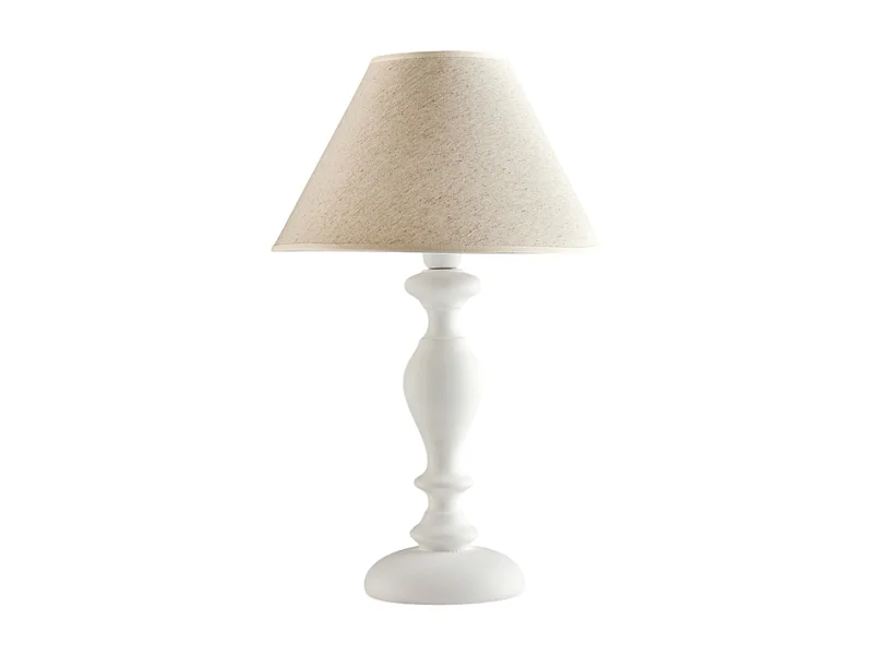 Cascina - Shabby witte houten lamp 1 lichts met lampenkap dm.35 H.57 - Ø35 - BL265-LM-BCO