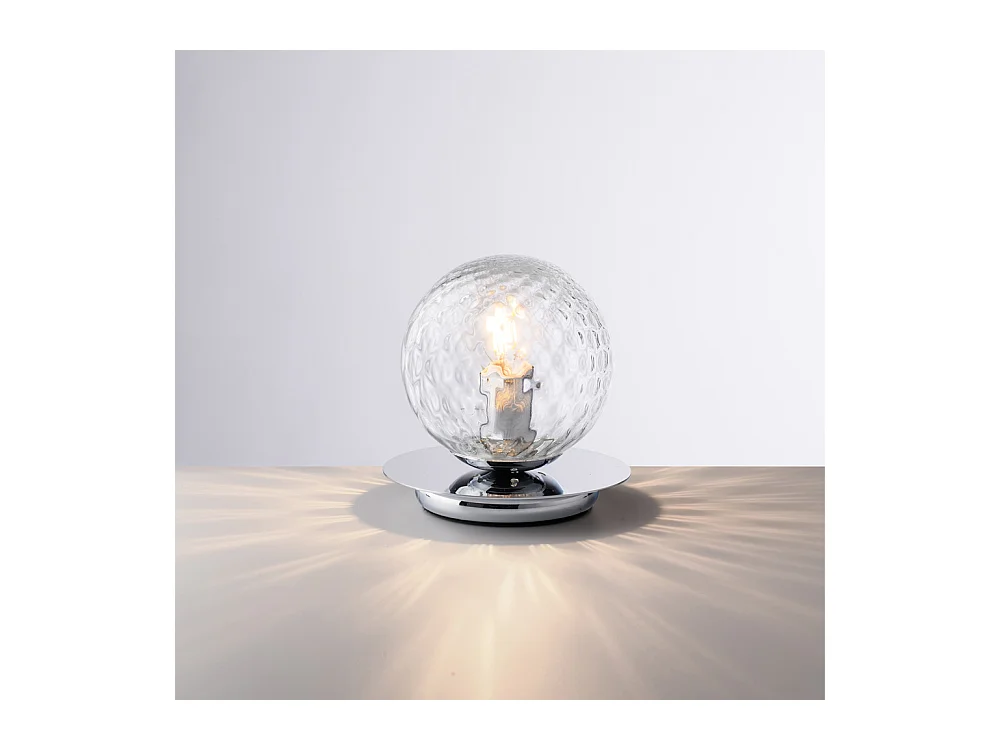 Armonia Lampe de table en fer chromé poli 1 lumière H.17 d.16 BL285-LT-CR