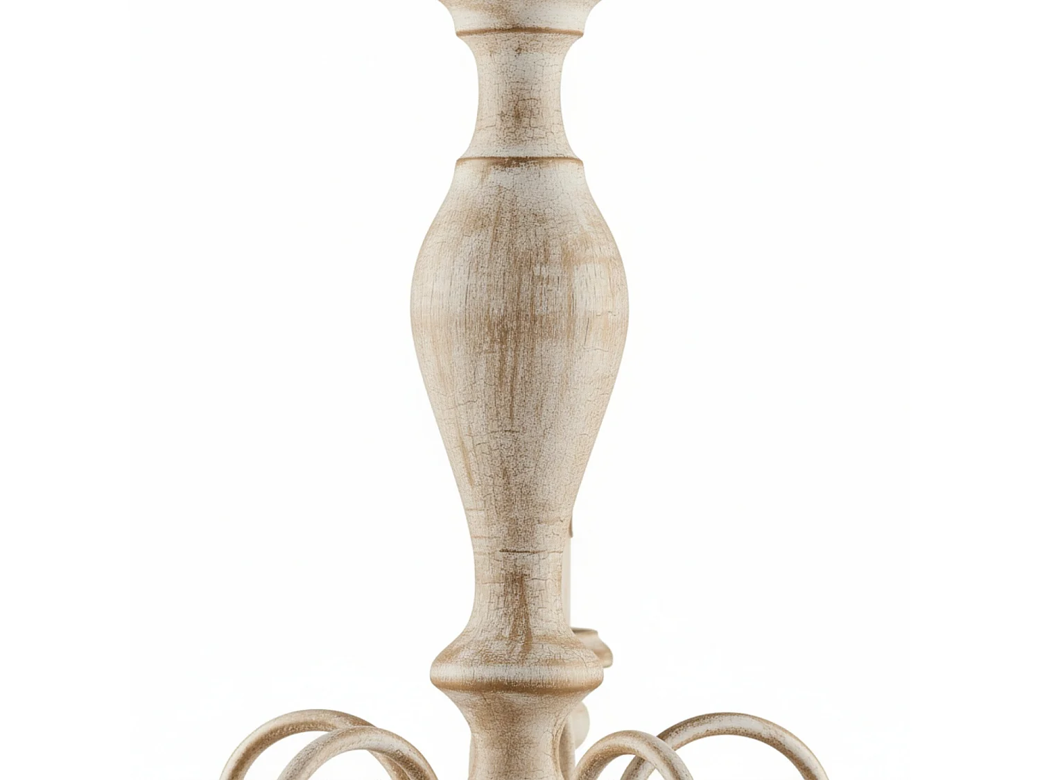 Cascina - Kronleuchter aus weißem und taubengrauem Holz und Eisen, 5 Lichter, 115 - Ø60 - BL265-5-BT