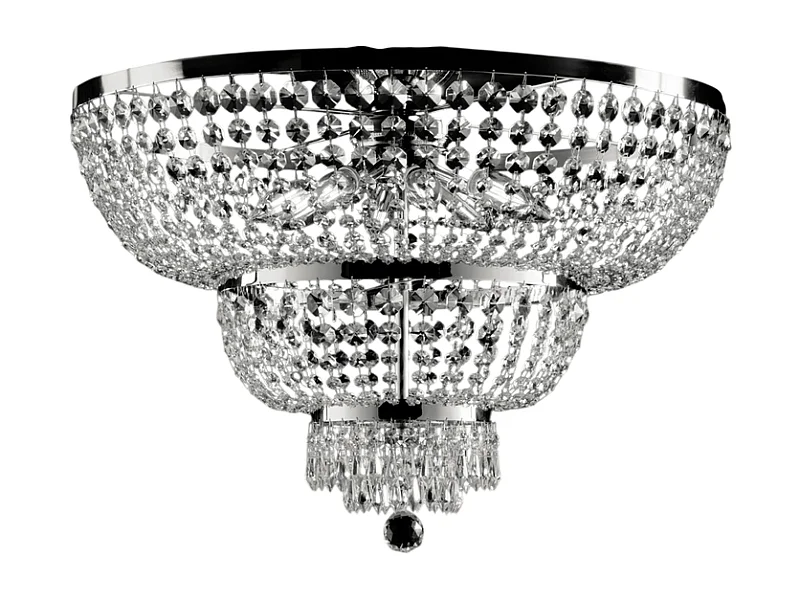 Mozart Plafonnier en fer et laiton chromé avec strass 8 lumières H.48 d.65 BL189-PL8-CR