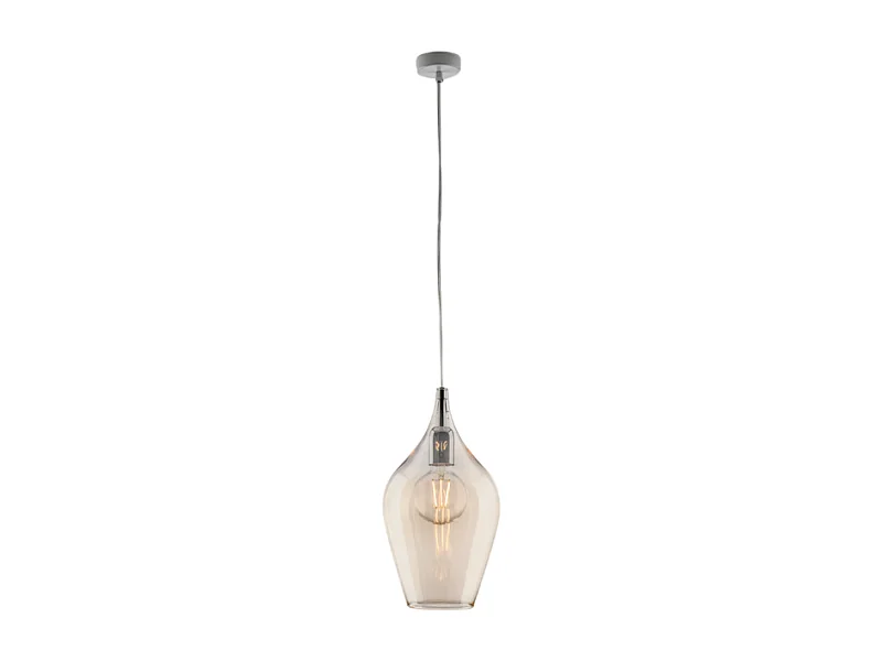 Ares Suspension Iron avec verre pyrex ambré 1 lumière 142 d.20 BL273-S1-AM