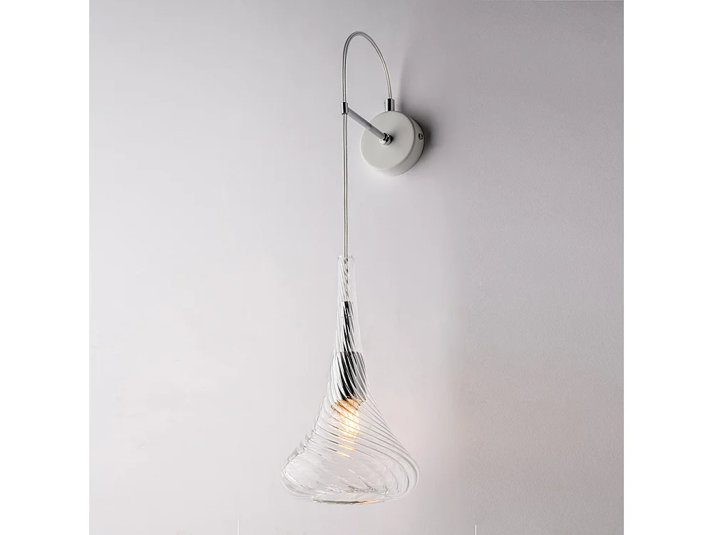 Nemesi - IJzeren wandlamp met transparant pyrex glas 1 lichts .14 - P.21 - BL280-AP1-TR